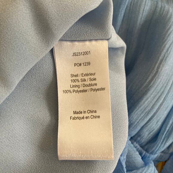 Jason Wu Powder Blue 100% Silk Pleated Mini Dress NWT Size 6 - Picture 5 of 5